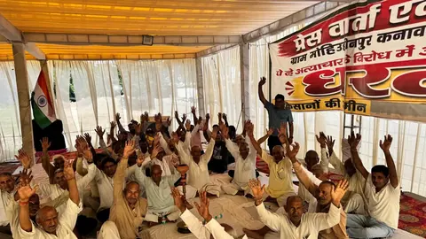 Kanawni farmers enter 28th day of protest over land record names deletion