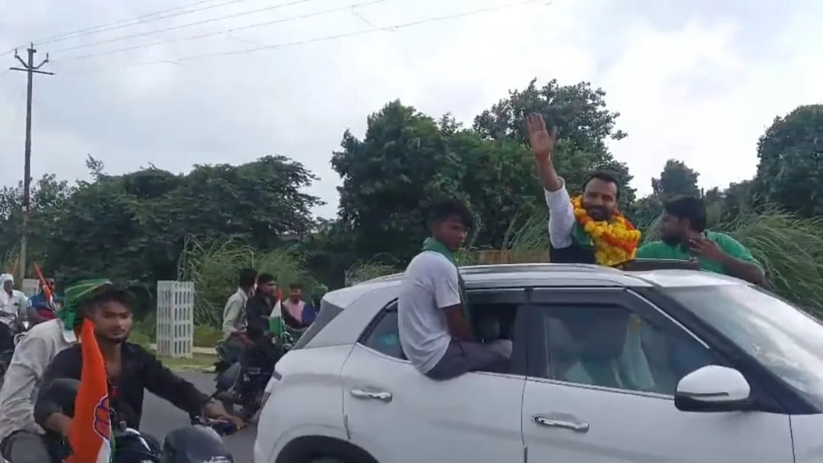 कांग्रेस ने भोगनीपुर में 25 किलोमीटर की बाइक रैली कानपुर देहात में दिखाई ताकत