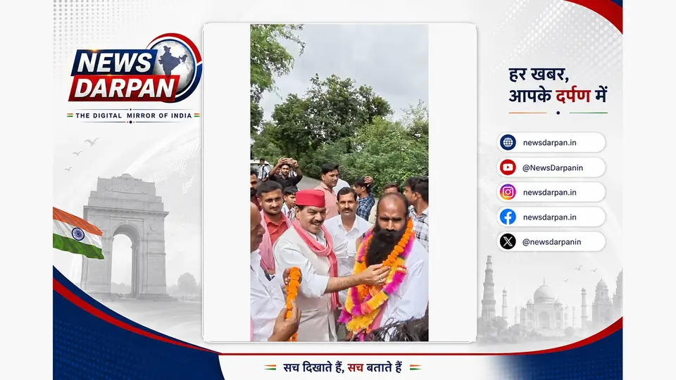 दंडवत यात्रा से लौटे अमन यादव का गांव में जोरदार स्वागत