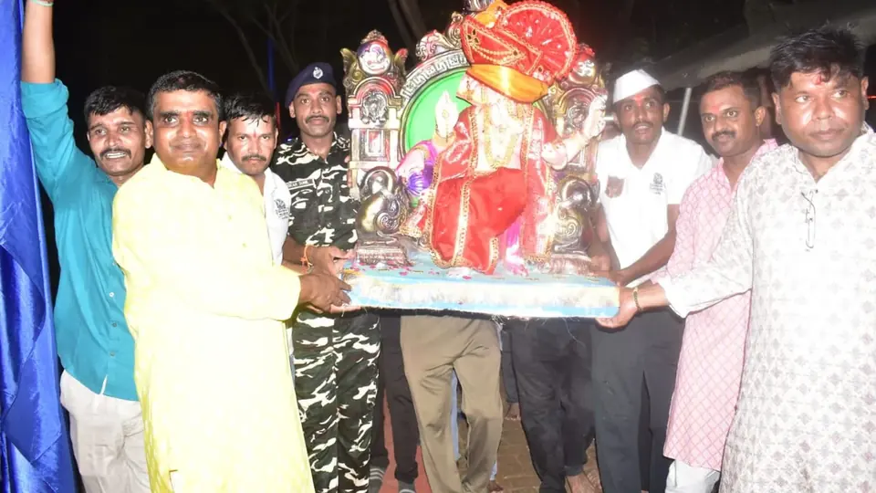 श्रावस्ती में सशस्त्र सीमा बल के कैंप में गणेश चतुर्थी की धूमधाम
