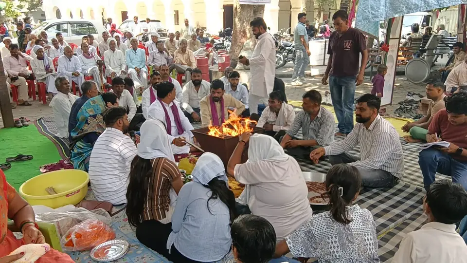 मुजफ्फरनगर में 34 दिन के धरना पर विश्वकर्मा जयंती मनाई गई