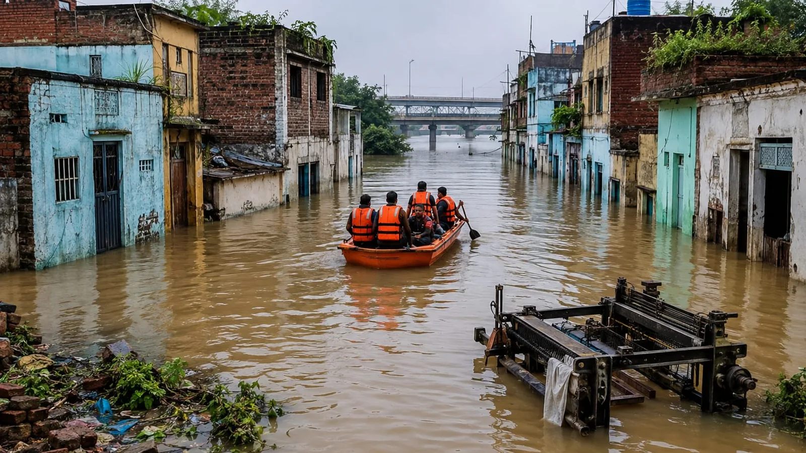 वाराणसी में बाढ़ से नक्कीघाट के हजारों परिवार बेघर, रोजगार छिन्न