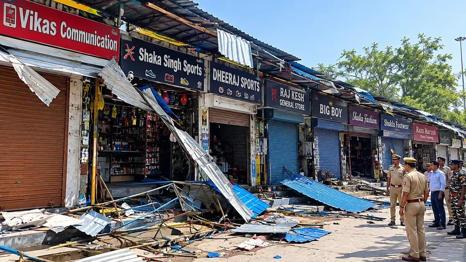 वाराणसी के गुमटी मार्केट में चोरों ने आठ दुकानों को लूटा