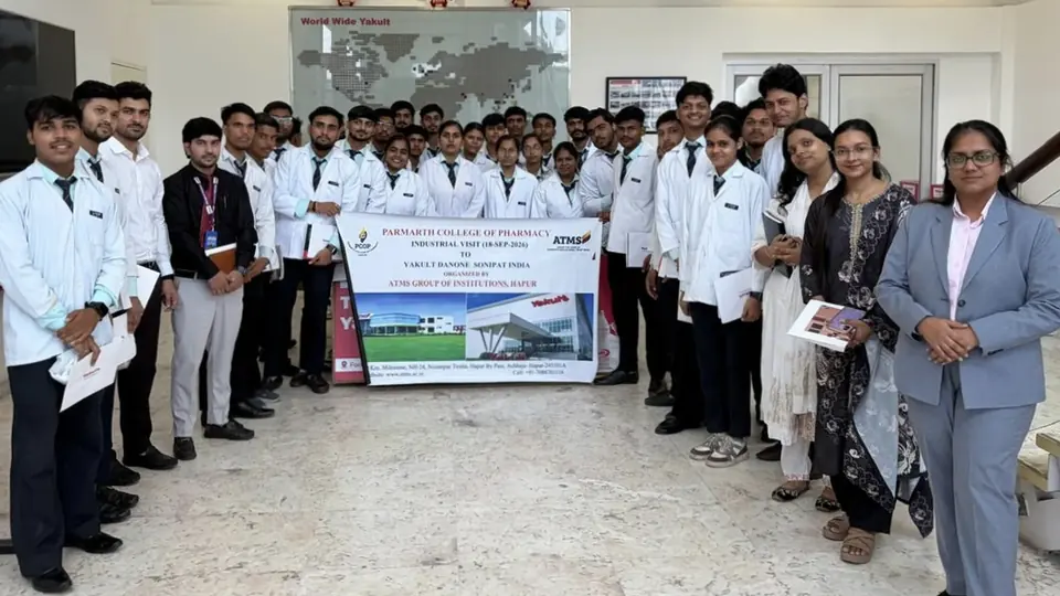 Pharmacy students from Paramarth College visit Yakult facility to learn production processes