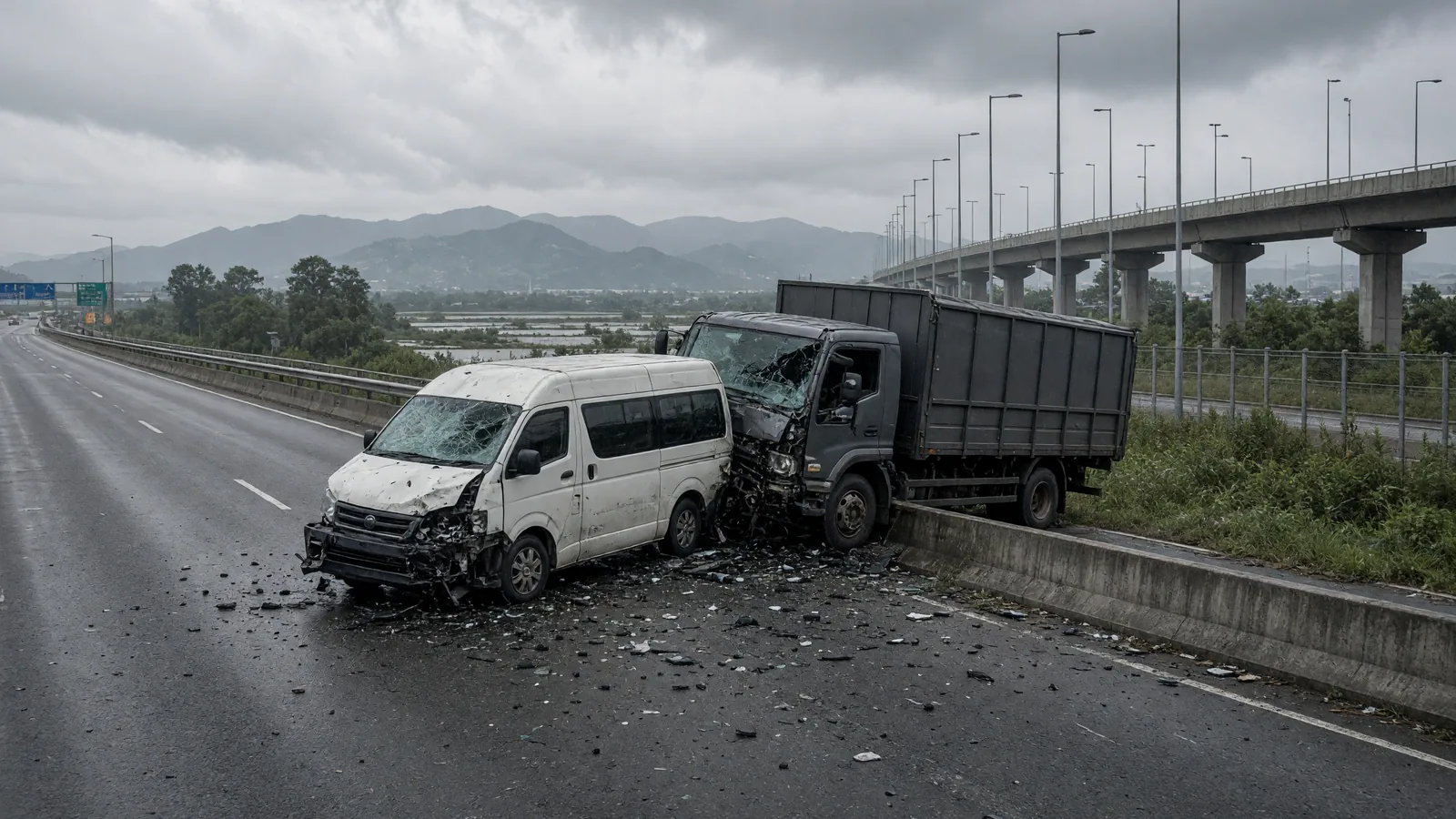 Hong Kong minibus-truck crash injures 19, driver hospitalised