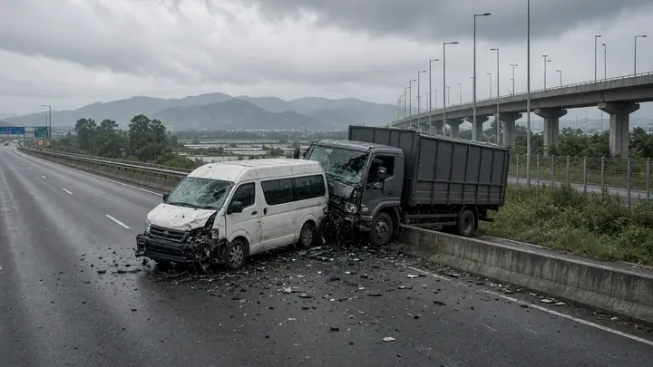 Hong Kong minibus-truck crash injures 19, driver hospitalised