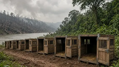 Indonesia relocates eight endangered orangutans after wildfires destroy forest homes