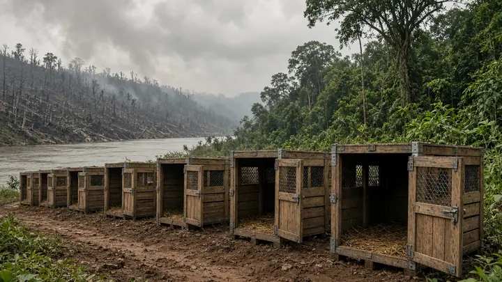 Indonesia relocates eight endangered orangutans after wildfires destroy forest homes