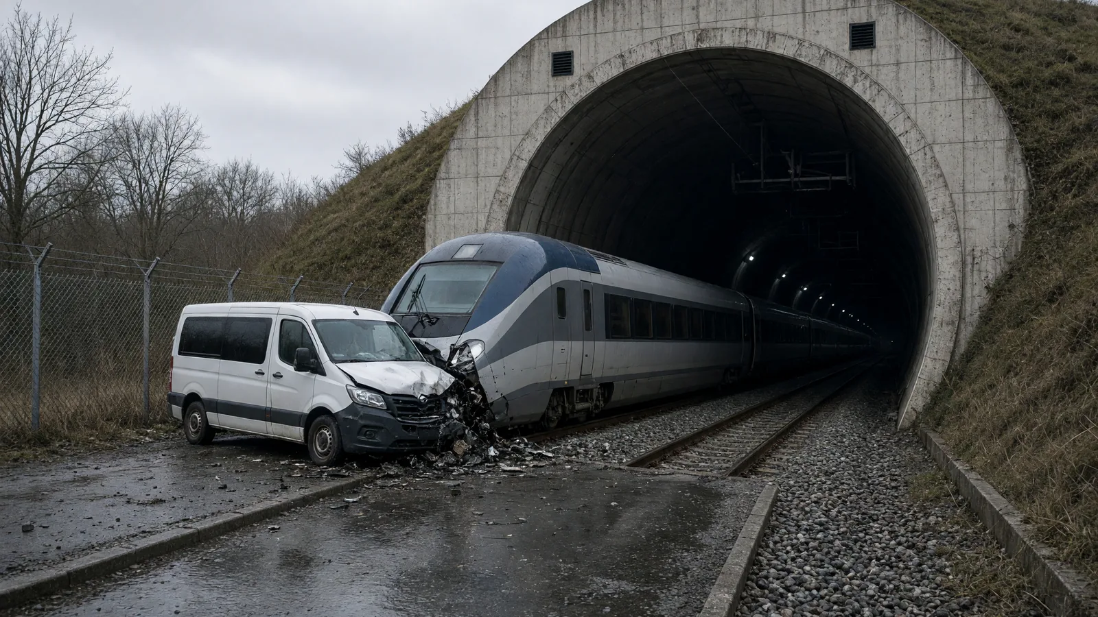 Minibus Collides With Stationary Train Near Channel Tunnel, Injuring 19