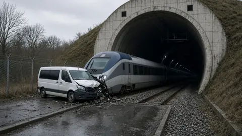 Minibus Collides With Stationary Train Near Channel Tunnel, Injuring 19