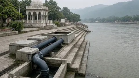 VMC sets up special drainage system for Saras Aajeevika Mela to ensure cleanliness at Punnami Ghat