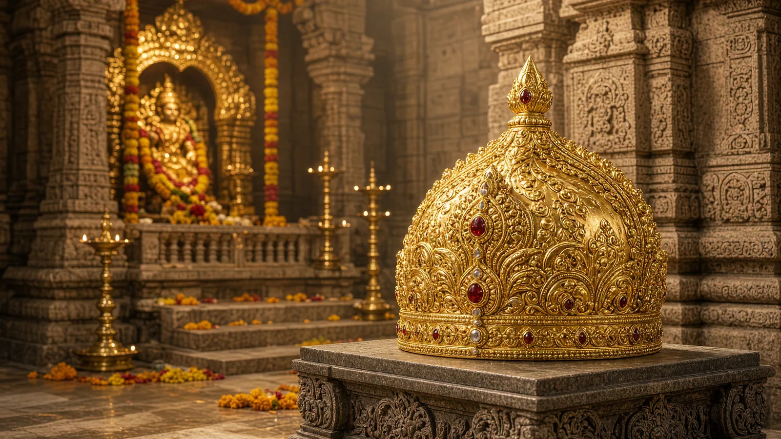 Srikakulam devotee gifts ₹75-lakh gold crown to Kanaka Durga temple