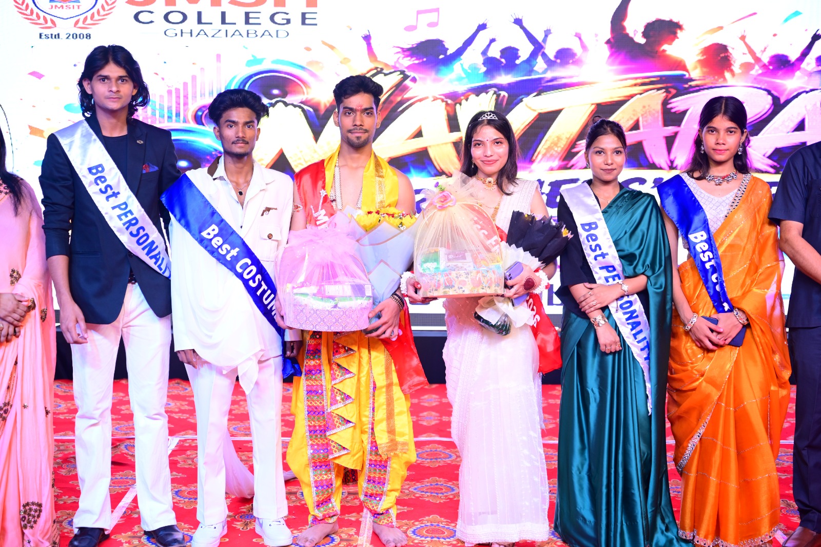 Winners of Mr Fresher, Miss Fresher, Best Personality and Best Costume titles at JMSIT