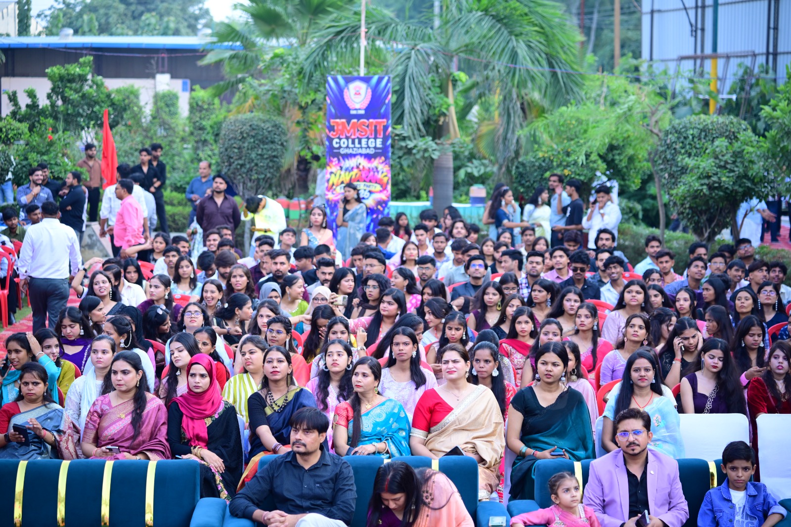 Students and staff in the audience at the JMSIT freshers party