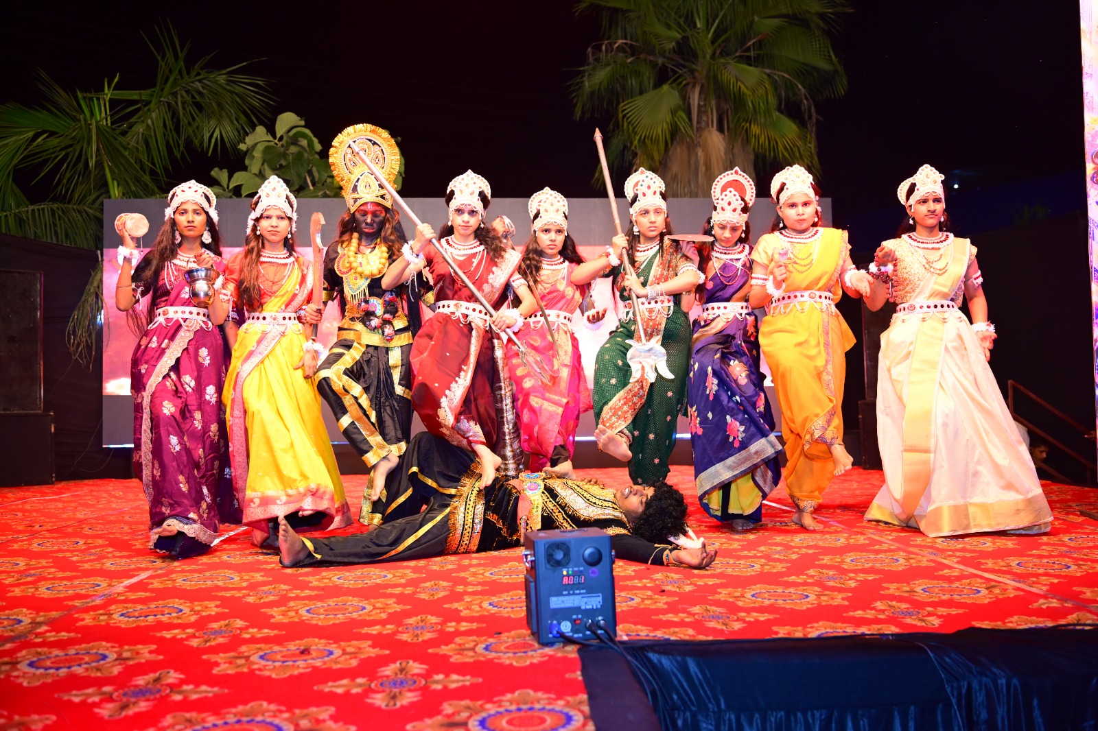 Students stage a cultural dance-drama performance at the JMSIT freshers party