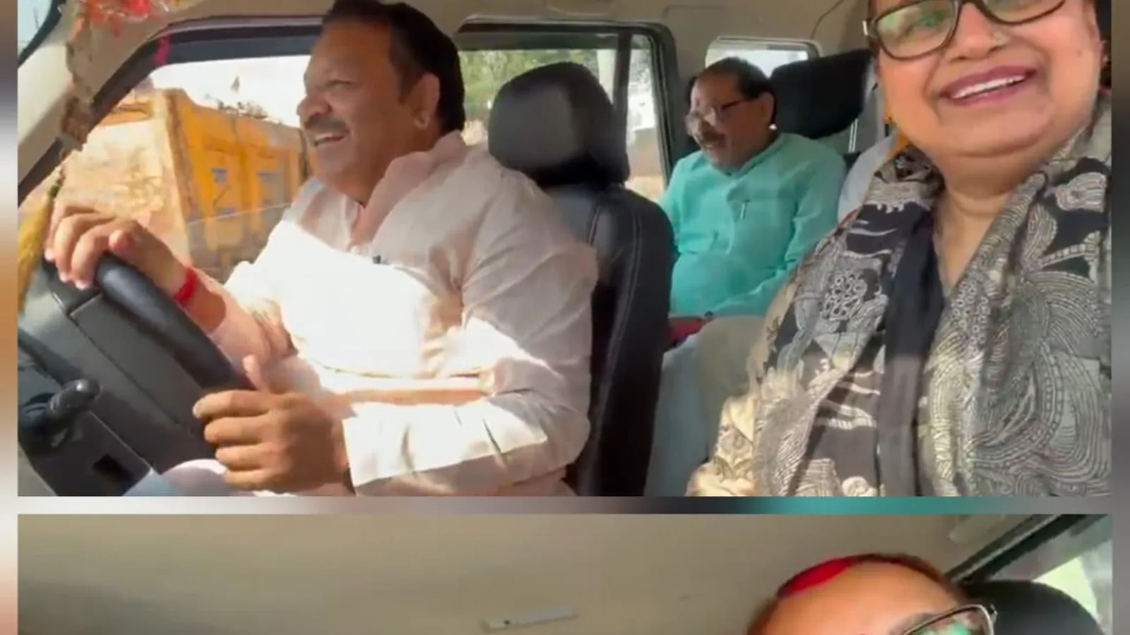सांसद अनूप बाल्मिकी ने चलाई कार, साथ दिखे हाथरस के बड़े भाजपा नेता