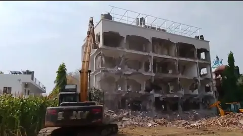 Ujjain Civic Body Demolishes Allegedly Illegal Building At Juna Akhara Ashram