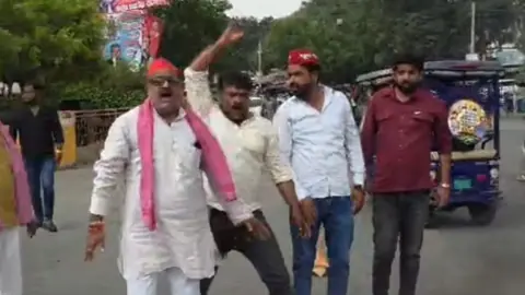 Gonda SP Leader Jaychandra Singh Burns Gyanesh Kumar Effigy Despite House Arrests