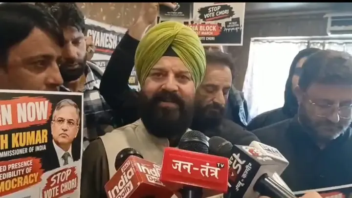 Congress Protest in Pulwama Seeks Removal of CEC Gyanesh Kumar