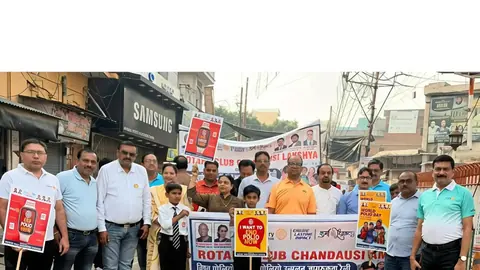 Rotary Club Chandausi Lakshya Holds Polio Awareness Rally on World Polio Day