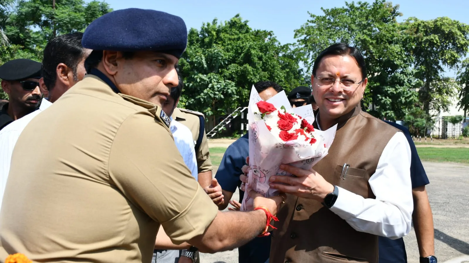 Uttarakhand CM Pushkar Singh Dhami Receives Grand Welcome in Muzaffarnagar