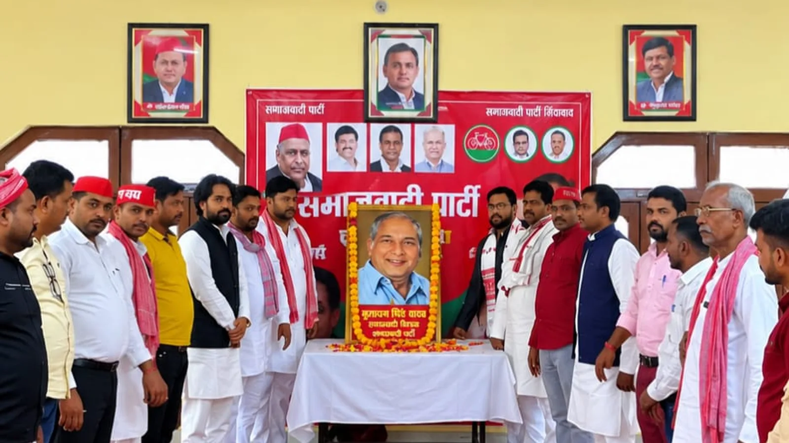 प्रतापगढ़ में सपा कार्यालय पर कांशीराम की पुण्यतिथि मनाई गई