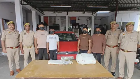 Hapur Police Arrest Four Wanted in Cow Slaughter Case, Weapons and Car Recovered