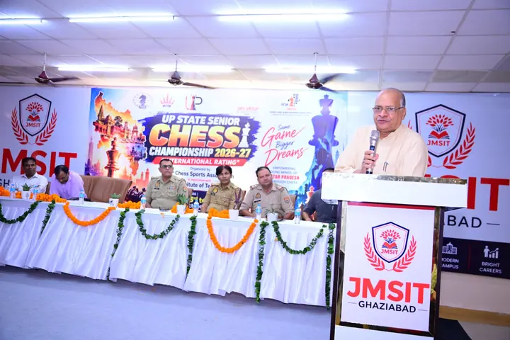 जेएमएसआईटी गाजियाबाद में चैंपियनशिप के उद्घाटन कार्यक्रम का मंच और वक्ता।