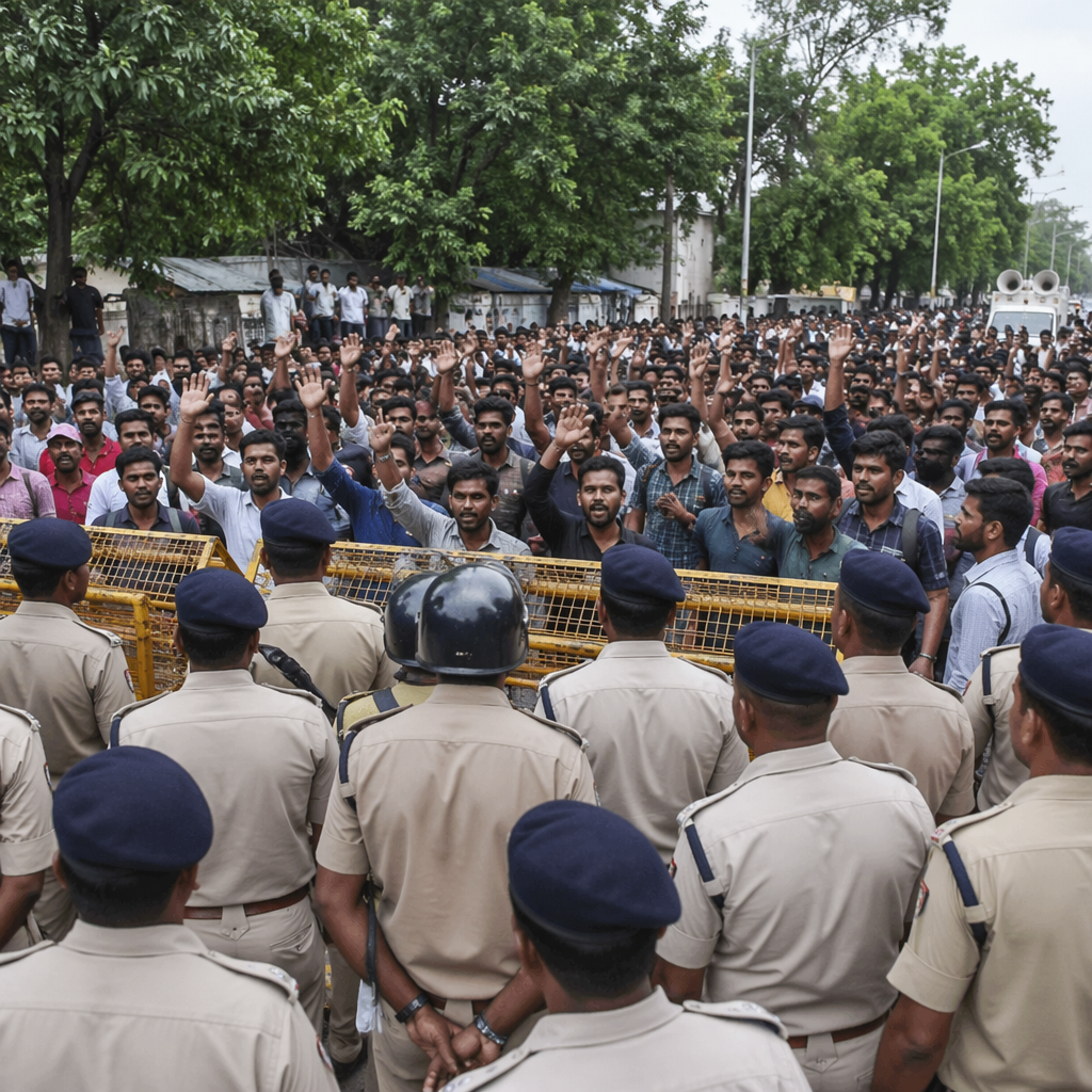 पटना में छात्रों का प्रदर्शन: रौशन आनंद की रिहाई की मांग, खान सर की गिरफ्तारी पर रोक