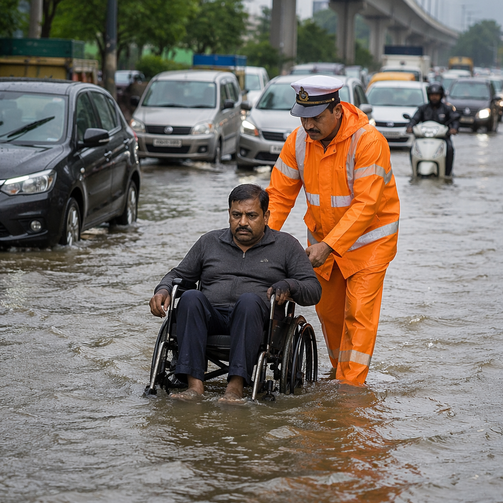 Bengaluru Traffic Constable's Act of Kindness Amid Flooded Roads Goes Viral