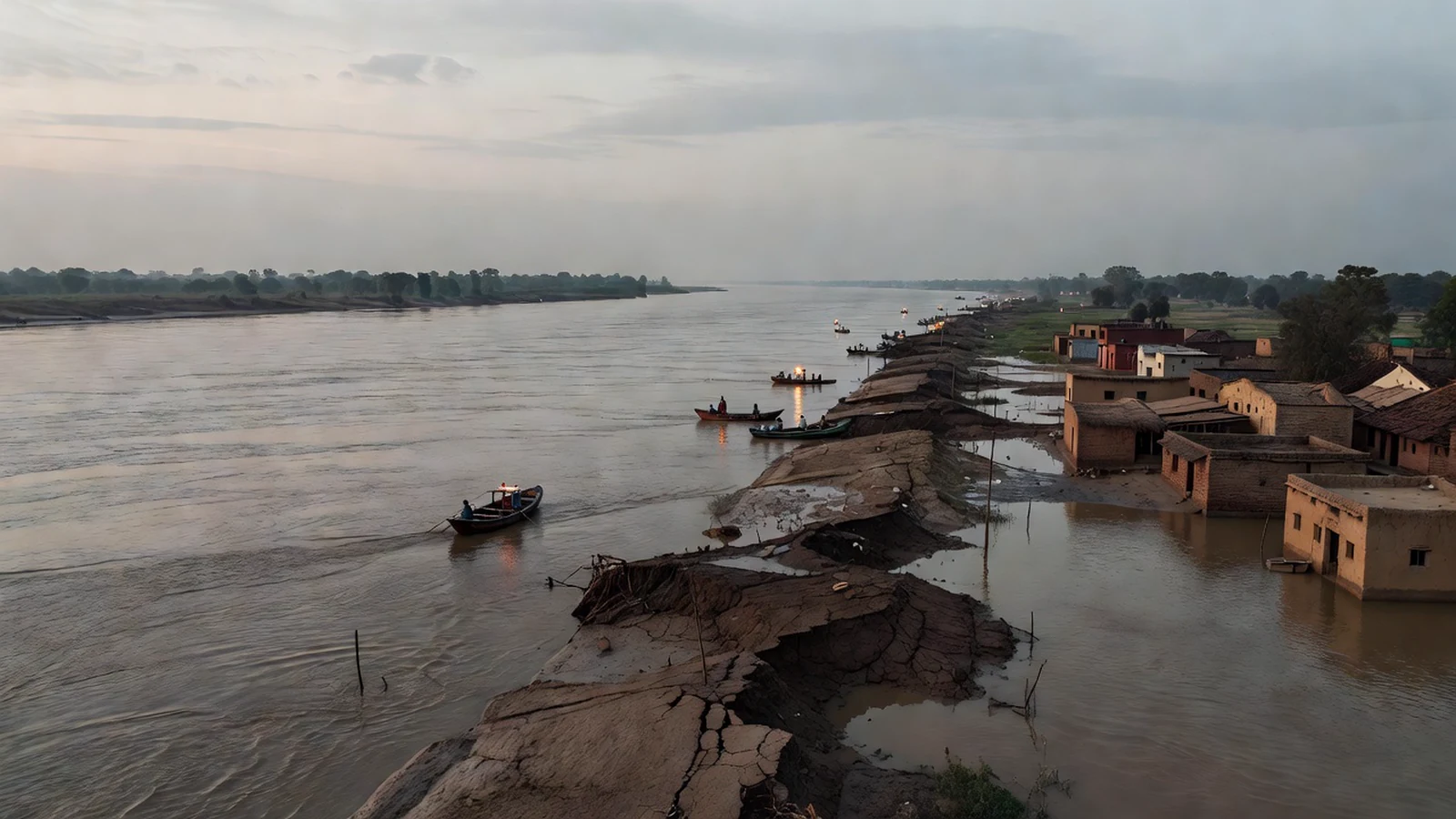 नारायणी नदी का जलस्तर बढ़ा, कुशीनगर में एपी तटबंध टूटा
