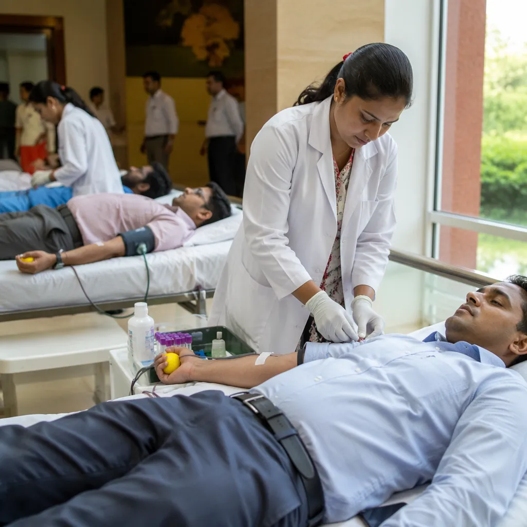 Blood Donation Camp Organized by Agriculture Ministry at Krishi Bhawan
