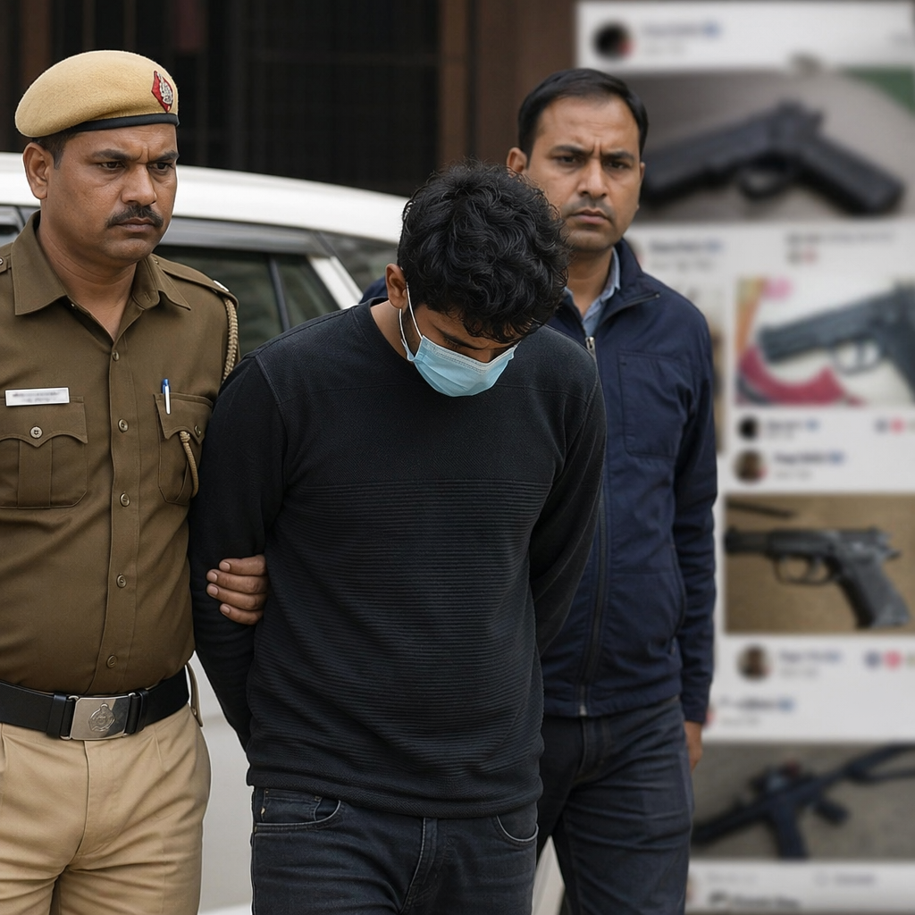 दिल्ली में सोशल मीडिया पर हथियार दिखाने वाले लड़के को पुलिस ने किया गिरफ्तार